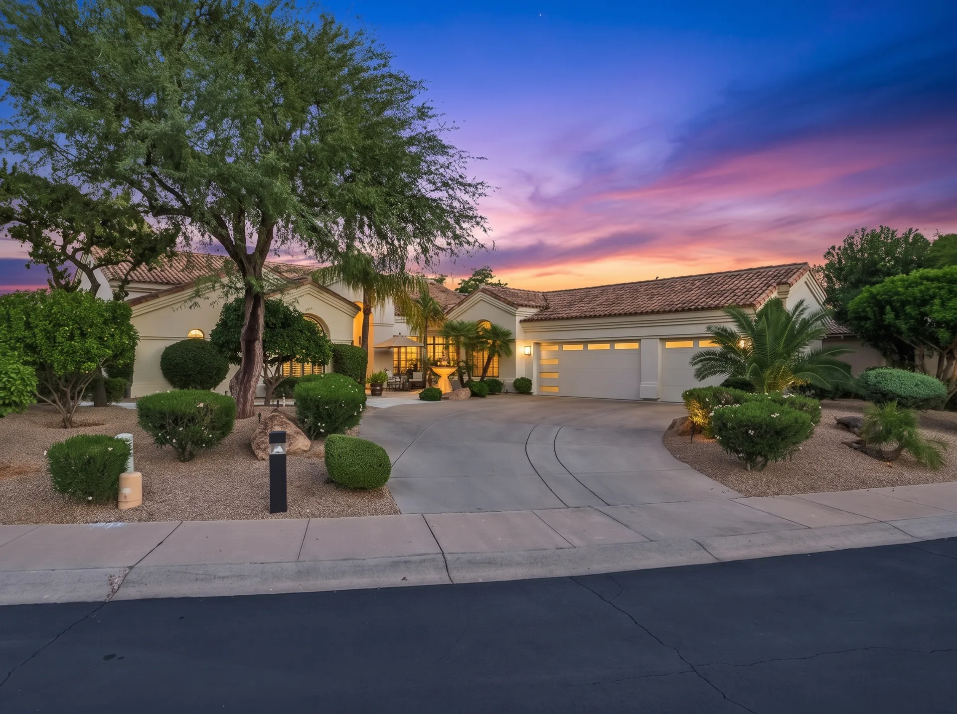 77th Way home at dusk with warm interior light