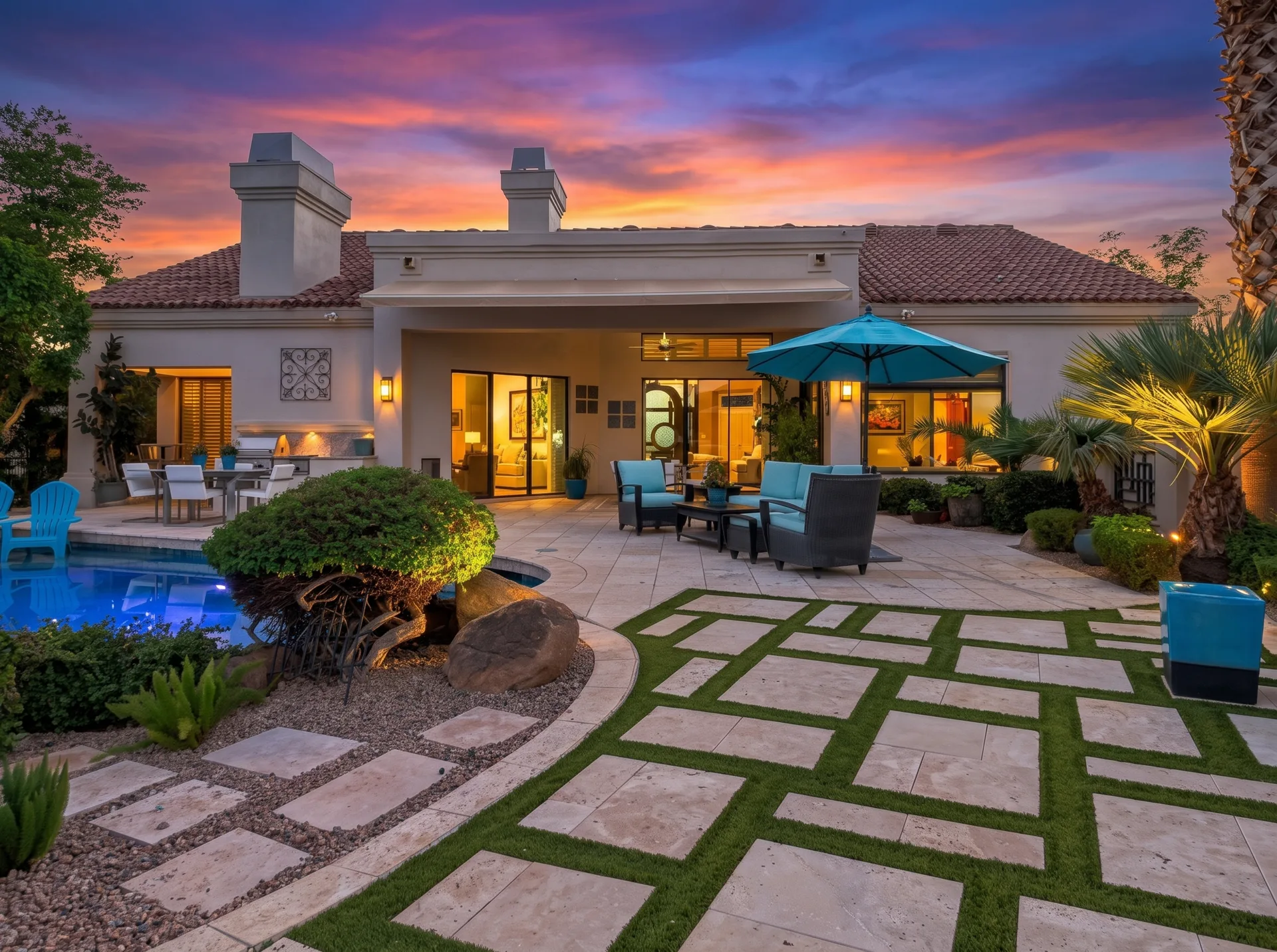 77th Way twilight front elevation